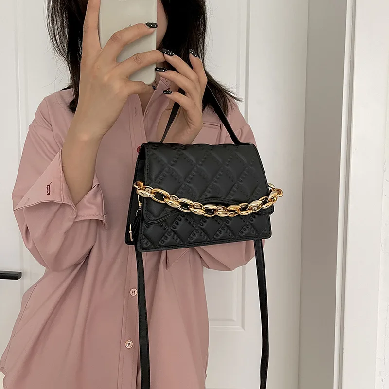 Chain Women's Fashionable High-Grade Women's 2023 New Fashionable Elegant One-Shoulder All-Match Small Square Bag
