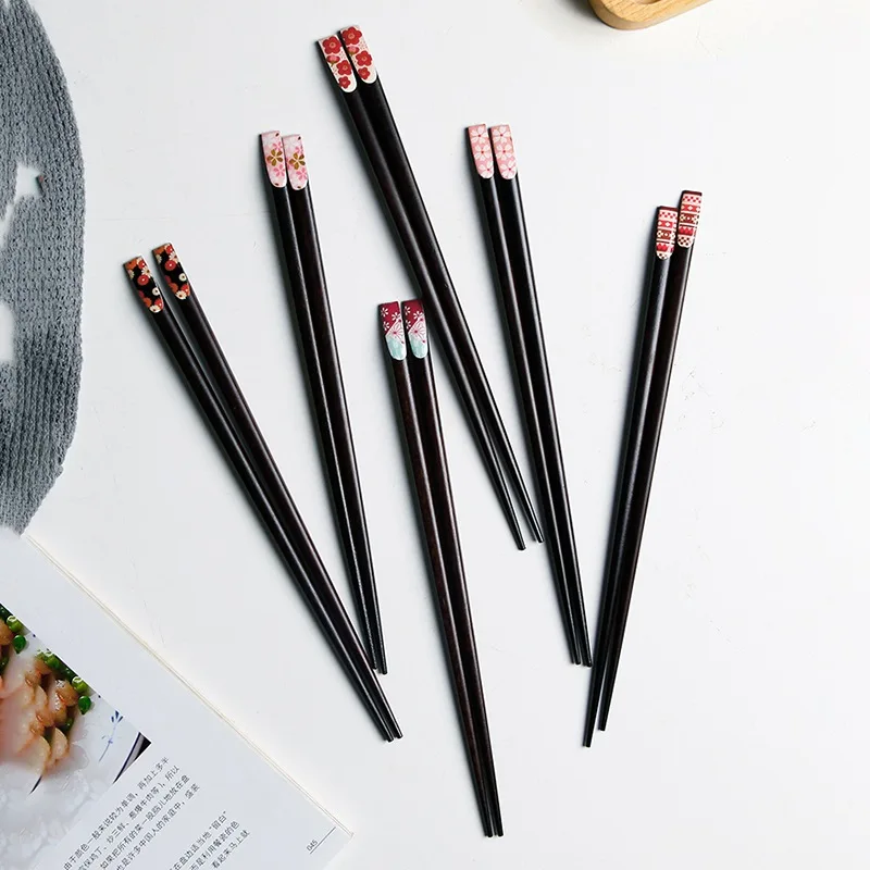 5 пар многоразовые деревянные палочки для еды