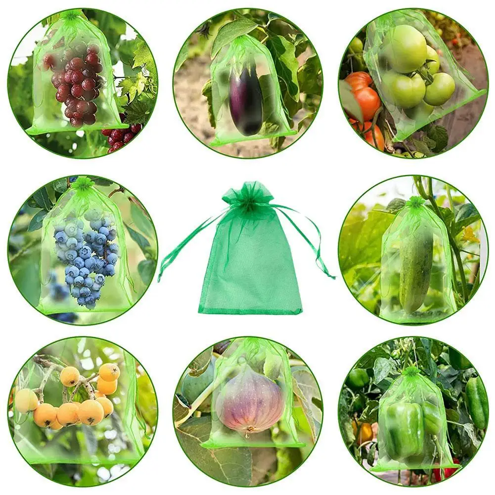 

50Pcs Grape Protection Bags With Drawstring Fruit Protection Mesh Bag Protective Pouches For Strawberry Organza Gift Bags