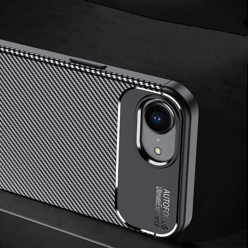 Фото Роскошный деловой чехол для iPhone 17e, чехол-накладка для iPhone 17e 16e, мягкий чехол из ТПУ с карбоновым волокном, задняя крышка для телефона iPhone 17e №3