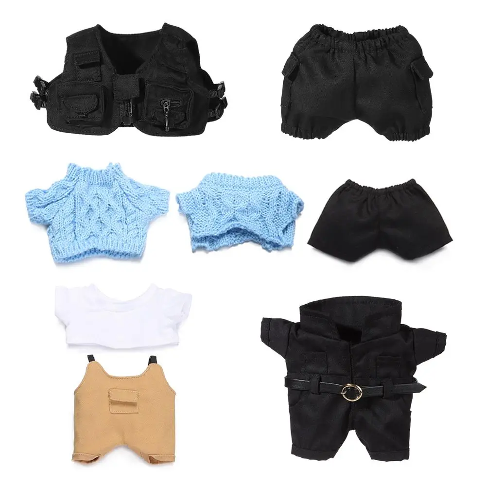 Tooling Style Vest Shorts Tight Fitting Uniform Knitted Sweater Overalls Suit For Idol Dolls Accessories