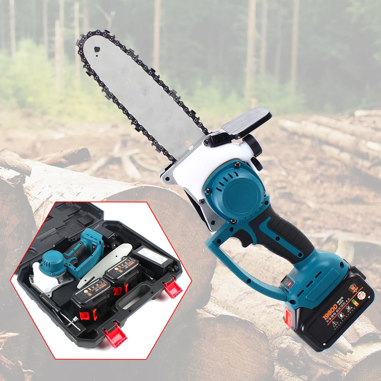 

8 Inch Electric Chainsaw Cordless Handheld Chain Saw Cutter Chainsaw Cordless with Battery for Wood Cutting 120W
