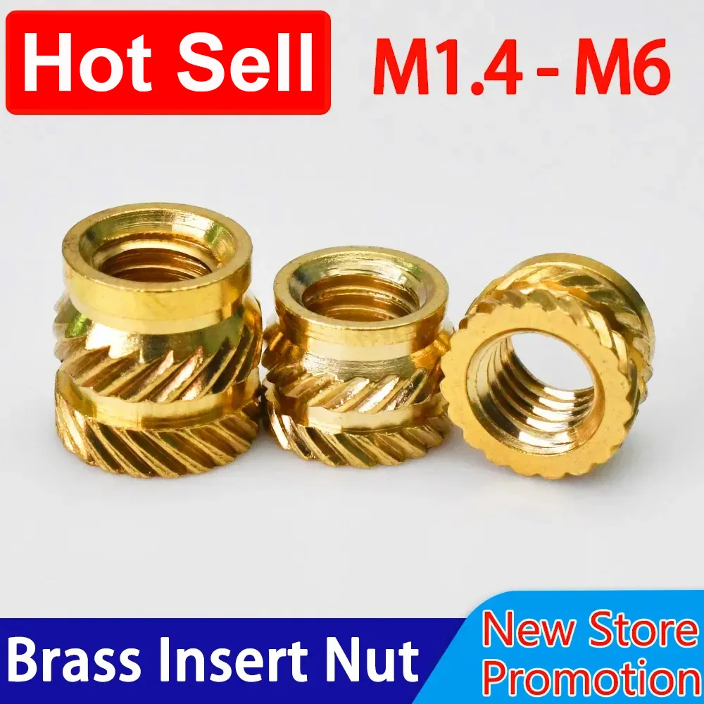 

M1 M1.4 M1.6 M1.7 M2 M2.5 M3 M4 M5 M6 M8 Brass Heat Threaded Insert Nut Hot Melt Knurled Injection Embedment Nut of 3D Pringting