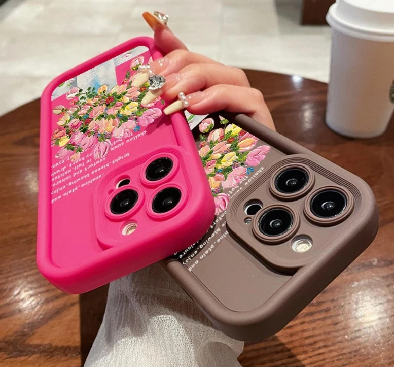 Новый кожаный чехол INS Soft Luxtury Flowers 3D для iPhone 16 Pro 15 14 13 12 11 Max Plus милый симиконовый