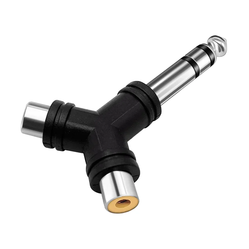 5 шт. Y-образный адаптер для стереозвука 6 35 мм штекер на два RCA разъем 2