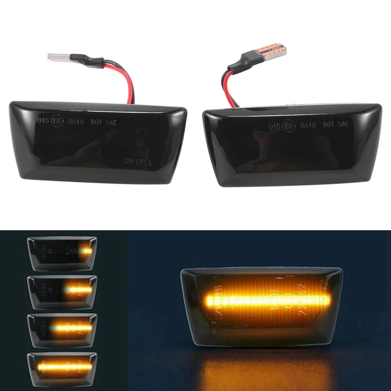 Автомобильный динамический боковой габаритный фонарь светодиодный указатель