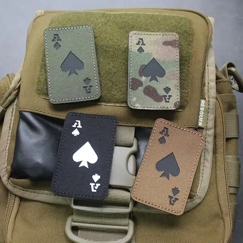 ИК-светоотражающий покерный Ace of Spades, тактический рюкзак для мораля, нейлоновая ткань, лазерные светящиеся нашивки «сделай сам», для одежды