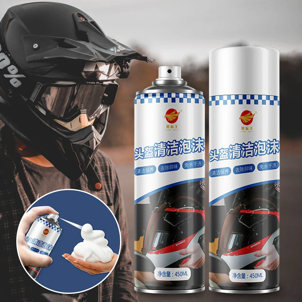 

Helmet Cleaner Spray Water-Free Helmet Liner Cleaning Foam Care Spray Odorless Non-Toxic Cleaning Agent For Helmet Gloves Shoes