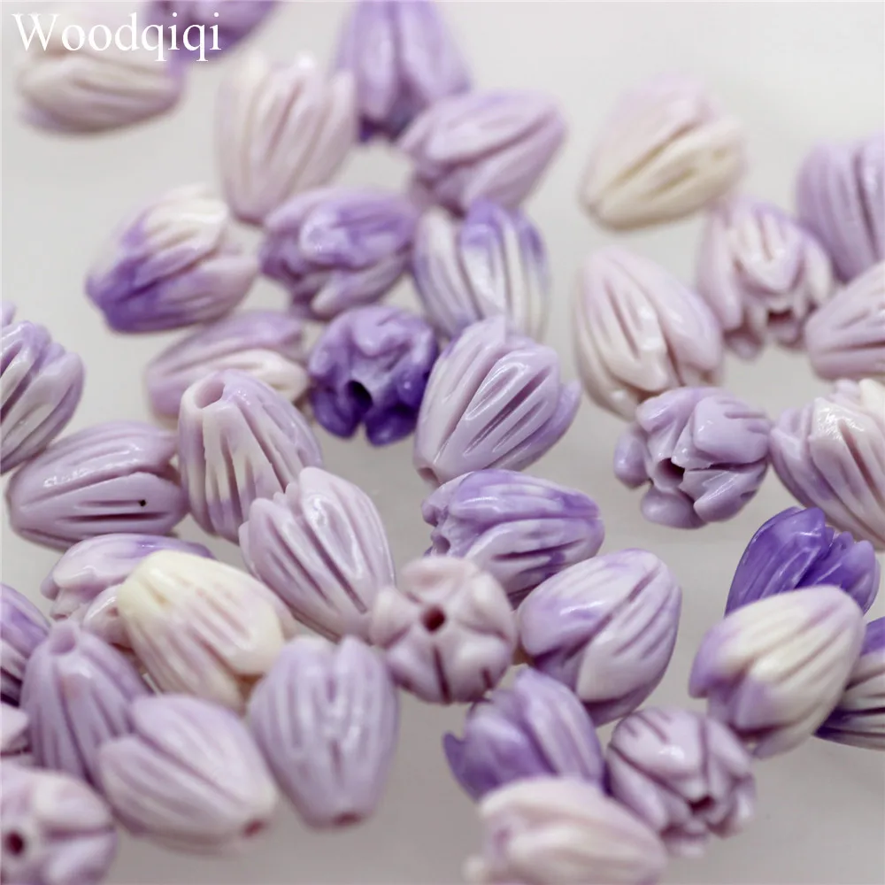 

10PCS 7*9mm Colorful Rose Flower Bud Loose Beads Spacer Earring DIY Jewelry Making Wholesale Pendant