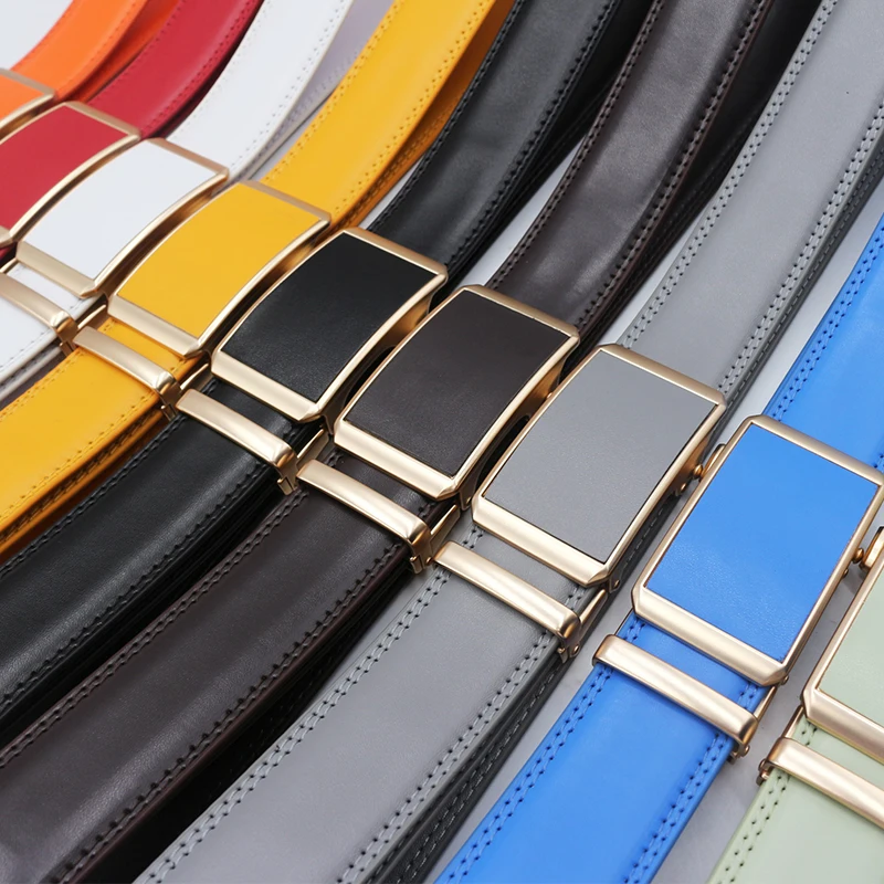 Ремень из натуральной кожи с автоматической пряжкой для мужчин и женщин |