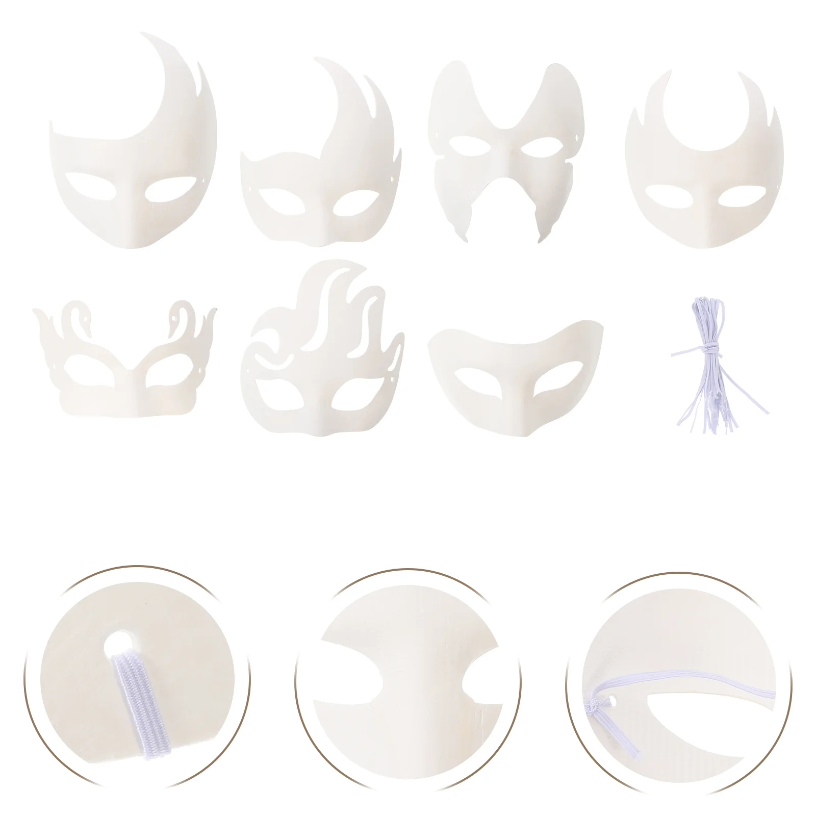 

14pcs DIY White Paper Masquerade DIY Pulp Blank Plain for Mardi Gras Masquerade Dance Party White