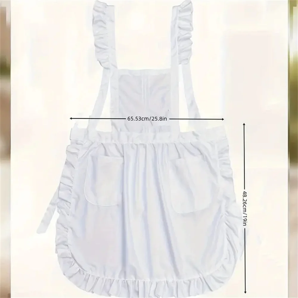 Портативный Белый Фартук Из Полиэстера С Карманами Для Уборки Дома Кухни Выпечки