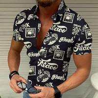 2022 mens shirts casual summer beach cardigan printed shirt short sleeve shirt man