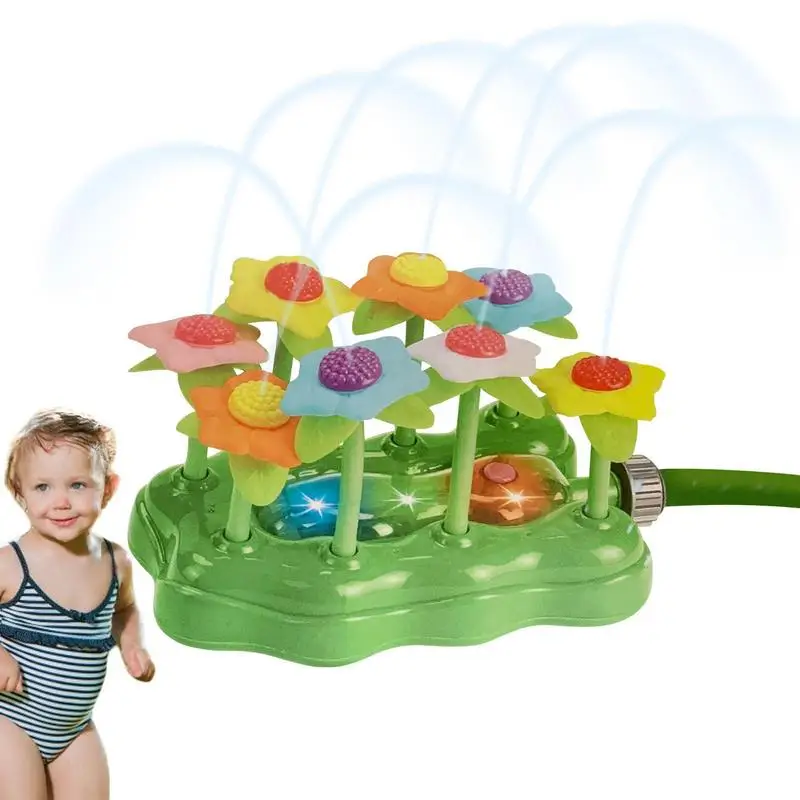 

Flower Sprinkler Toy Floral Water Sprinkler Outdoor Toys Flower Shaped Kids Sprinkler Water Play Toy For Active Summer Play Back