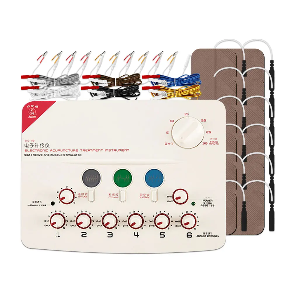 

Electrostimulation Patches Physiotherapy Tens Body Massager 6 Output Channel Disgistal Multi-Functional Relax Electroacupuncture