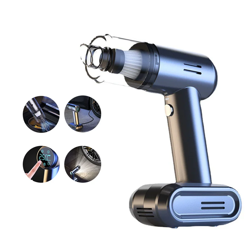 

New Model 4 in 1 Cars Use Vacuum Cleaner Car Tyre Pump Mini Air Compressor With Lcd Display