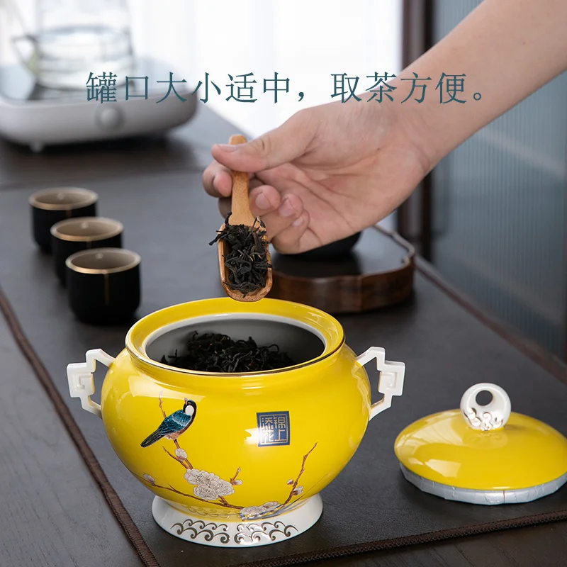 

Chinese Vintage Ceramic Tea Caddy Storage Tea Pot Porcelain Sealed Jar Tea Set Coffee Bean Candy Kitchen Container Tin Cans