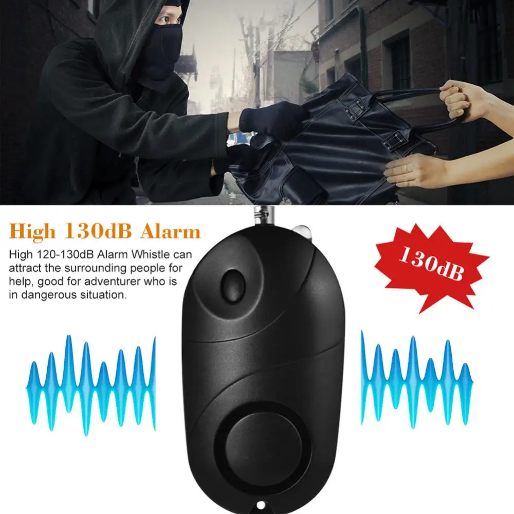 

Safe Sound Siren Female Personal Alarm Emergency Self-Defense Security Alarm Keychain LED Flashlight Anti Attack Tool For Women