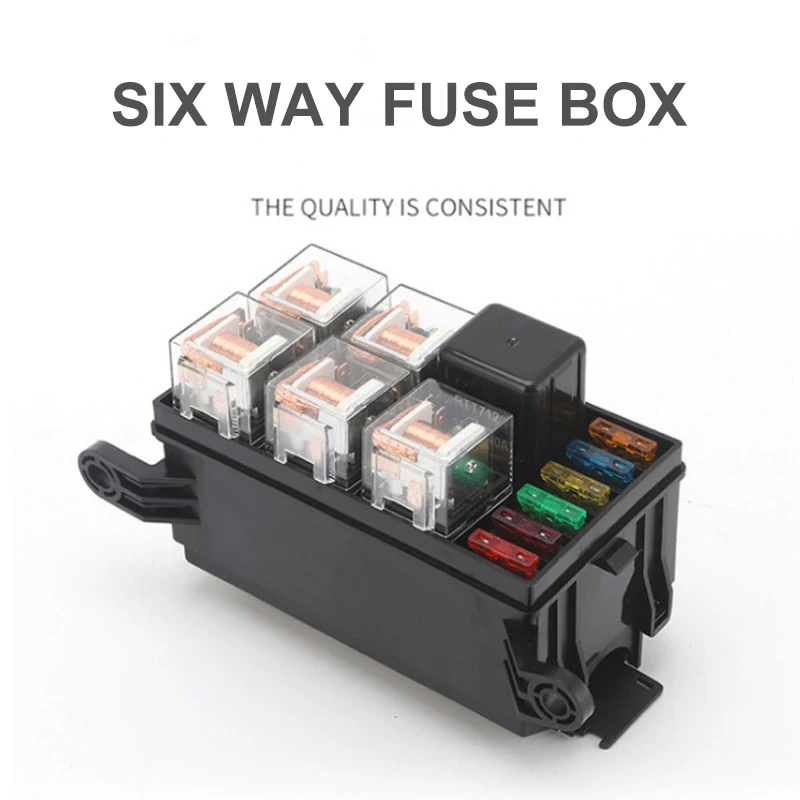 

[6 WAY] vehicle multi-channel central control box relay fuse box modified car electric vehicle relay car fuse