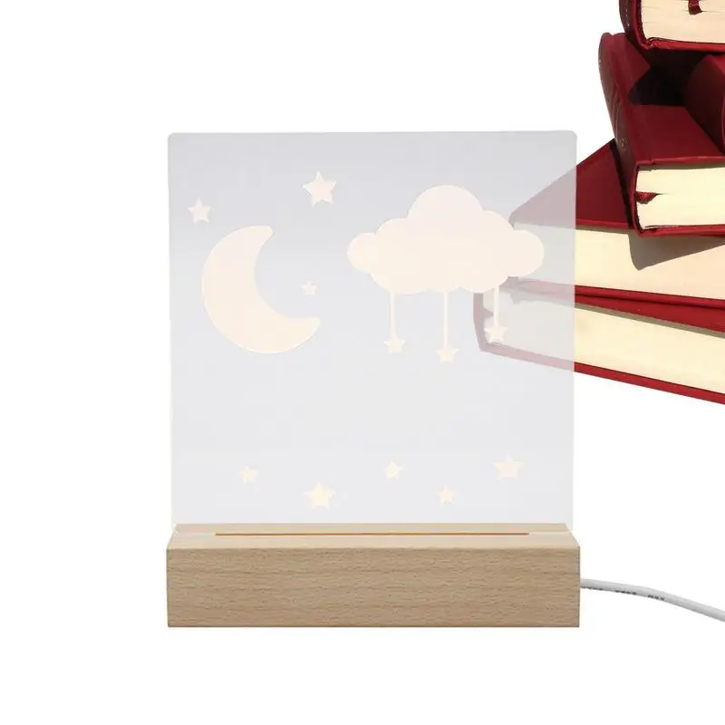 

Nursery Nightlight Portable Bedside Night Lamp Bedside Night Lamp Night Light With Cartoon Star Moon Clouds Christmas Table Lamp