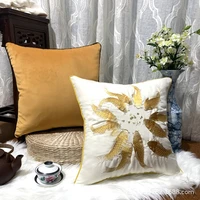 luxury throw pillow for couch sofa home decor cotton embroidery soft square cushion solid 4545 white