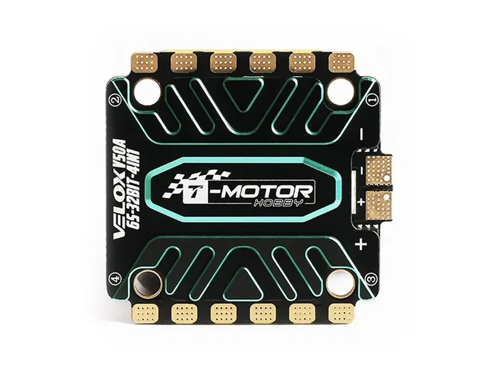 Фото T-Motor VELOX V50A ESC 50A 32-битный BLHELI32 3-6S Lipo с креплением 30,5 мм для FPV-дронов для гонок №2