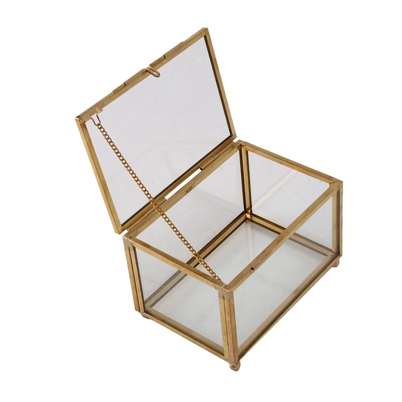 

10X Geometric Glass Style Jewelry Box Table Container For Displaying Jewelry Keepsakes Home Decoration Plants Container