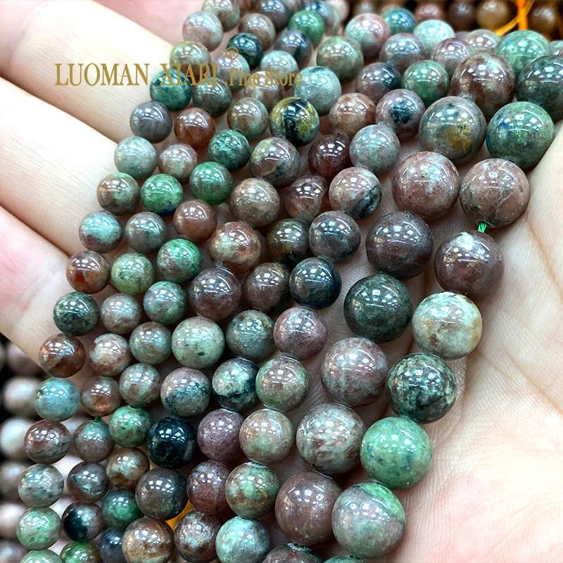 Бусины-разделители из натурального арбуза и граната 6/8/10 мм