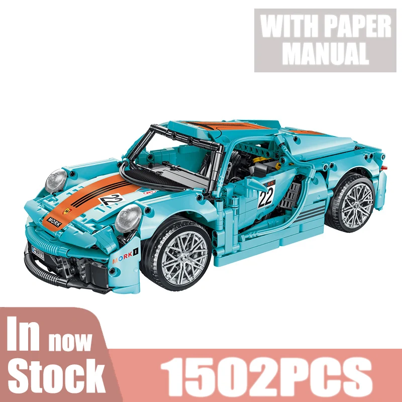 

918MOC 1502Pcs Technical Racing Sports Car Building Blocks City Super Speed Vehicle Bricks Model Toys For Kids Boyfriend Gifts
