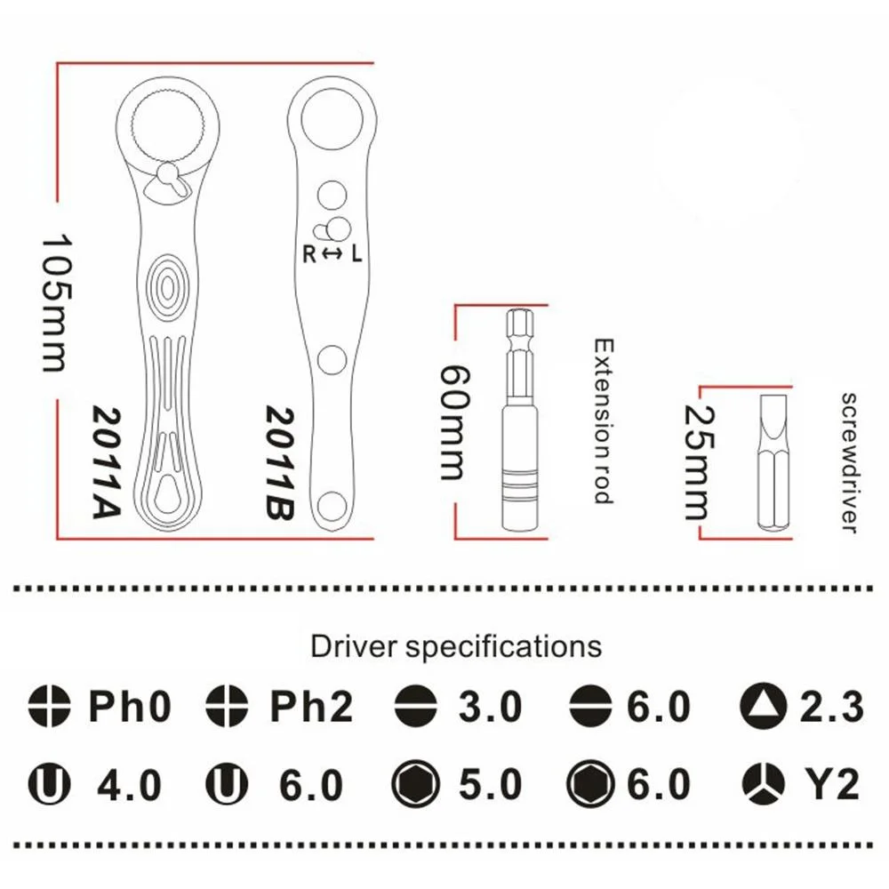 STONEGO портативный мини-ключ с храповым механизмом набор бит регулируемой