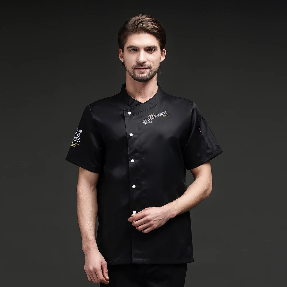 Черная Униформа шеф-повара с логотипом пальто для приготовления суши в ресторане