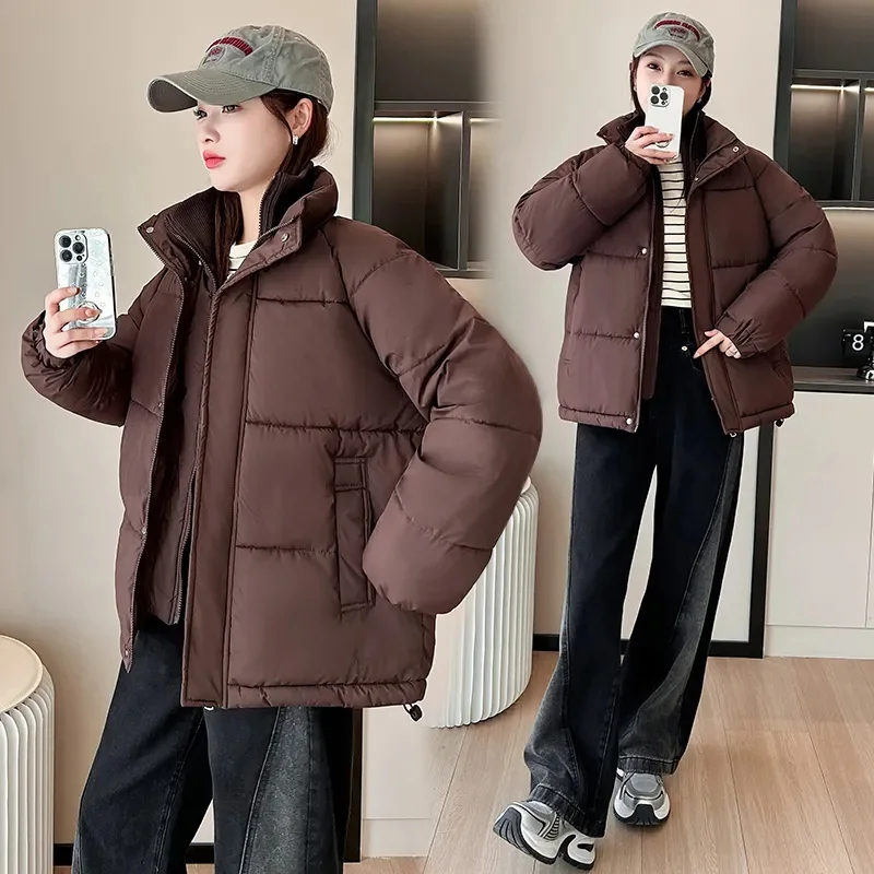 Женская пуховая хлопковая куртка 2024 новая зимняя стеганая одежда короткая