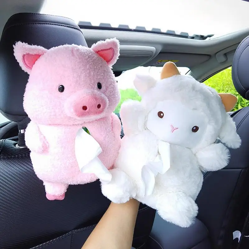 

Автомобильная коробка для салфеток, Универсальный Регулируемый милый плюшевый держатель в виде животного, автомобильный подлокотник, бума...