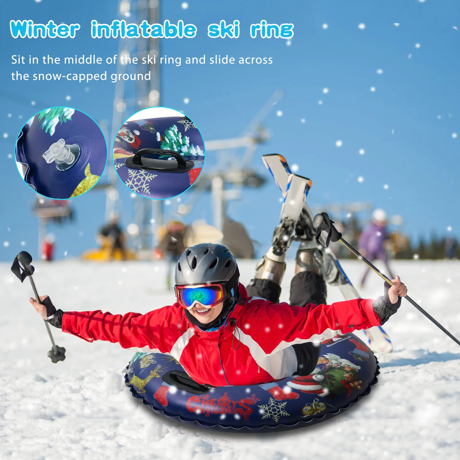 

Надувной круг для катания на лыжах из ПВХ, Рождественская тема, снежные Санки с ручкой, зимние Санки, зимние игрушки, товары для спорта на отк...