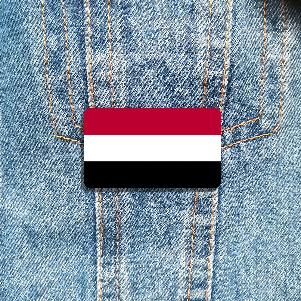 Republic of Yemen Flag Brooch HK Flag Pin Badge Acrylic Ornaments Coat Bag Hat Shirt Accessories Scarf Buckle