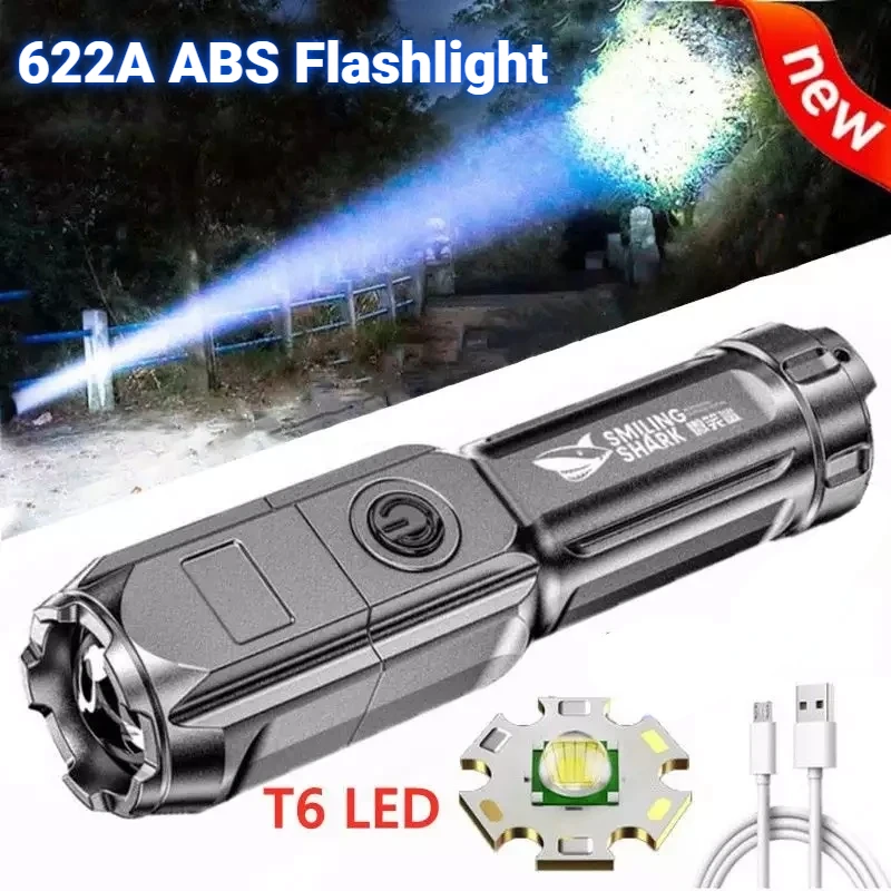 

2023 New 622A ABS Strong Light Focusing Flashlight Outdoor Portable Home Commonly Used Flashlight Waterproof Multi-Function