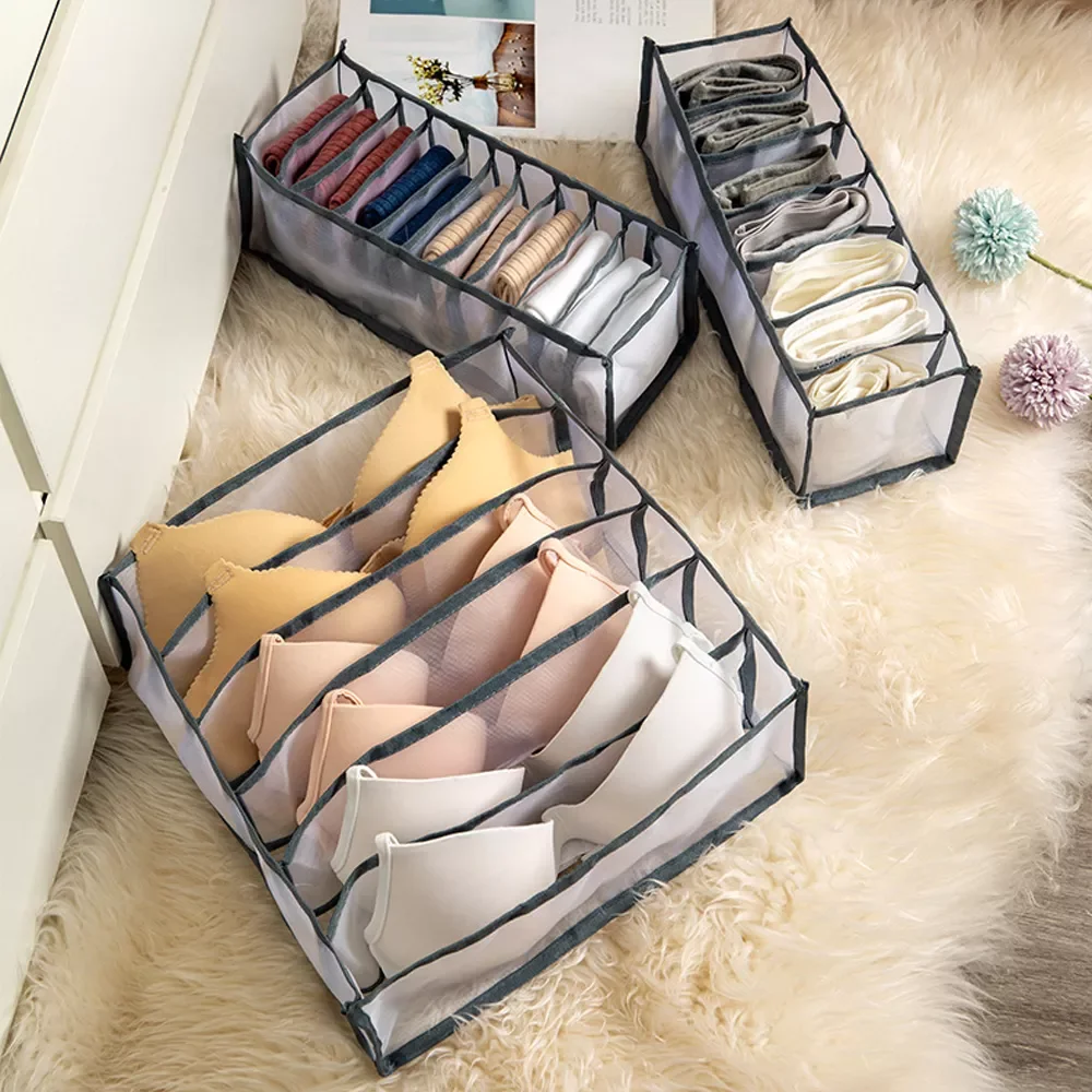 

Bra Organizer Socks Organizer Folding Closet Storage Boxes Underwear Clothes Separated Organizer 6/7/11 Grids Drawer Organizer