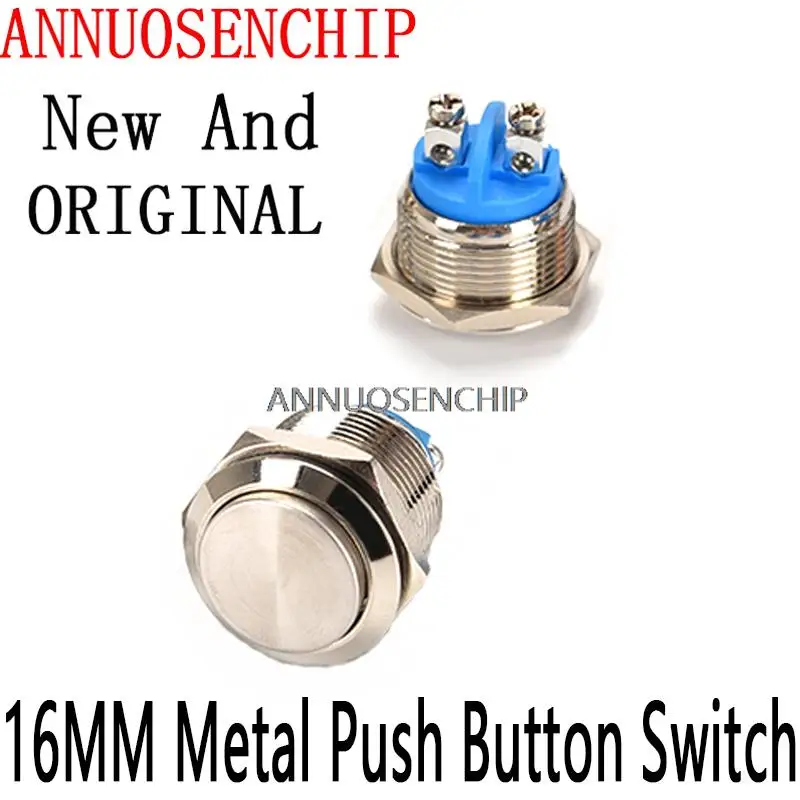 

Waterproof Nickel Plated Brass Button Press Button Reset 1NO High Round Momentary 16GT.F.L 16MM Metal Push Button Switch
