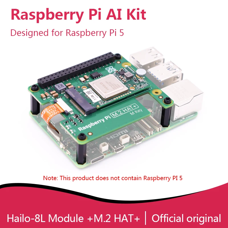 Официальный Оригинальный Raspberry Pi AI Kit Hailo-8L Module с M.2 HAT + 13 топов вычислительных