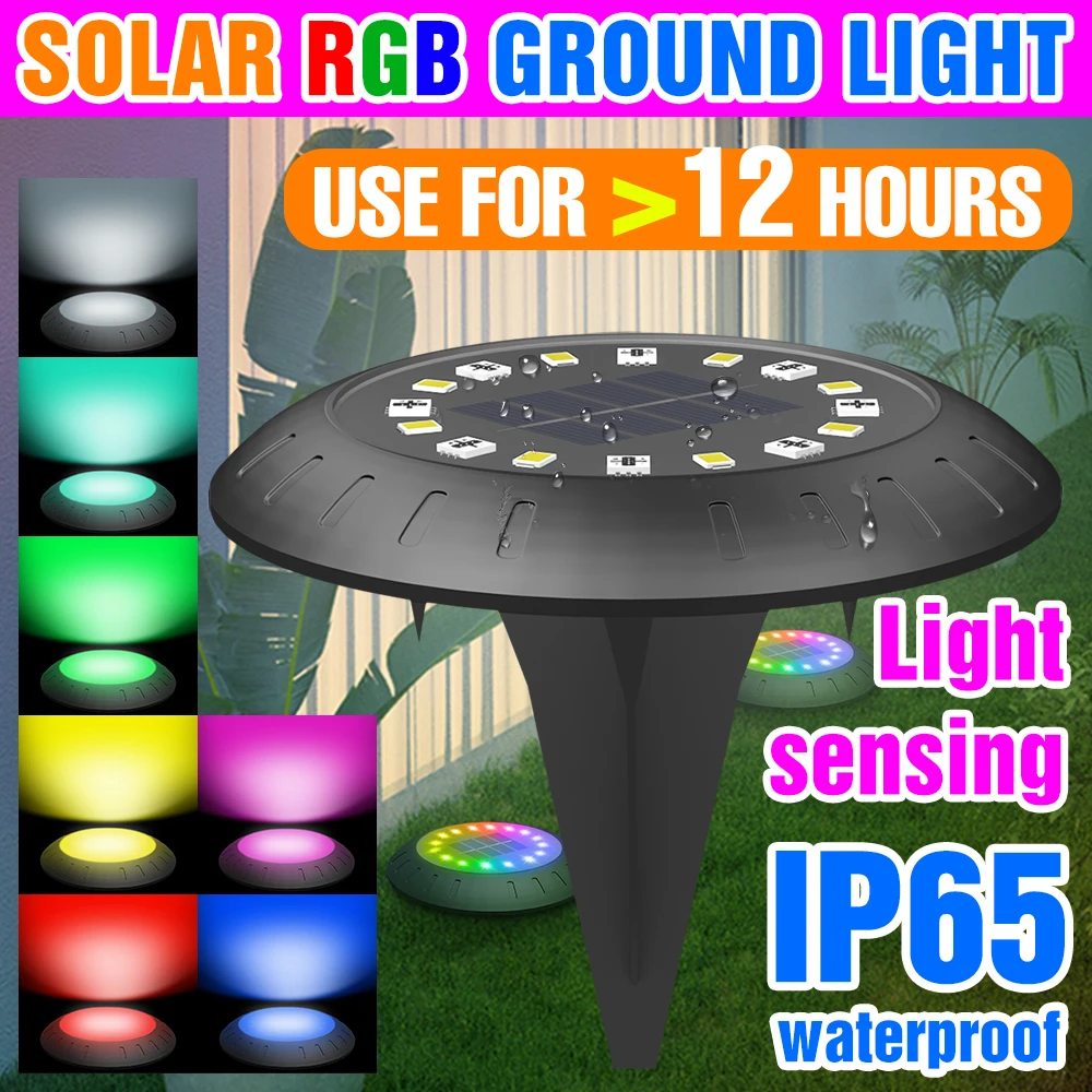 

Solar LED Light Outdoor Ground Lights IP65 Waterproof Underground Solar Power Disk Lamp For Patio Yard Pathway Garden Decoration