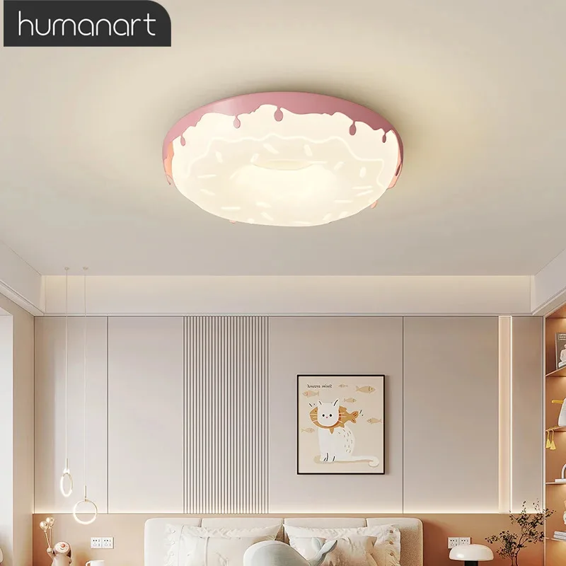 Потолочный светильник круглый красочный пончик лампа для спальни кухни