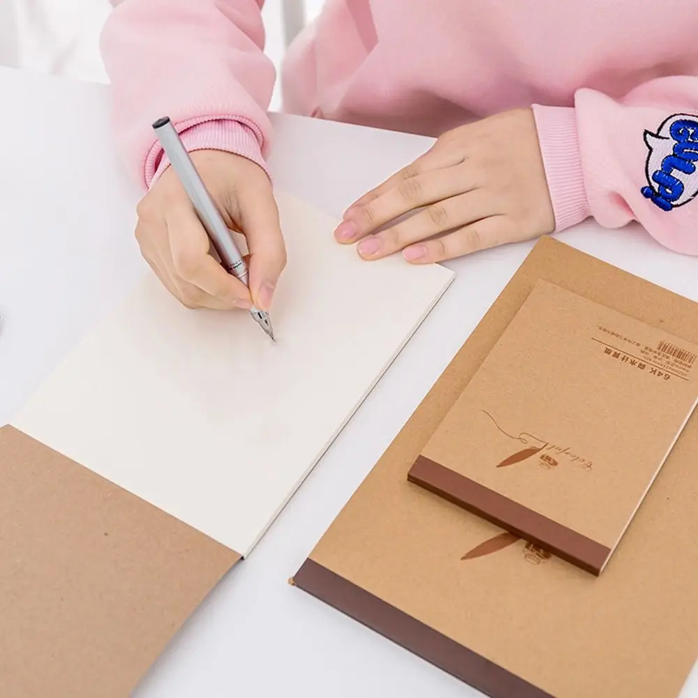 

Notebook Office Kraft Paper Memo Book Not Injuring The Eyes Notepad Hand Paintting Book Blank 60 Sheets Student Stationery