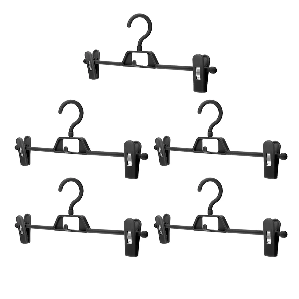 

5Pcs Multifunctional Pants Hangers with Clips Retractable Skirts Hangers Plastic Hangers