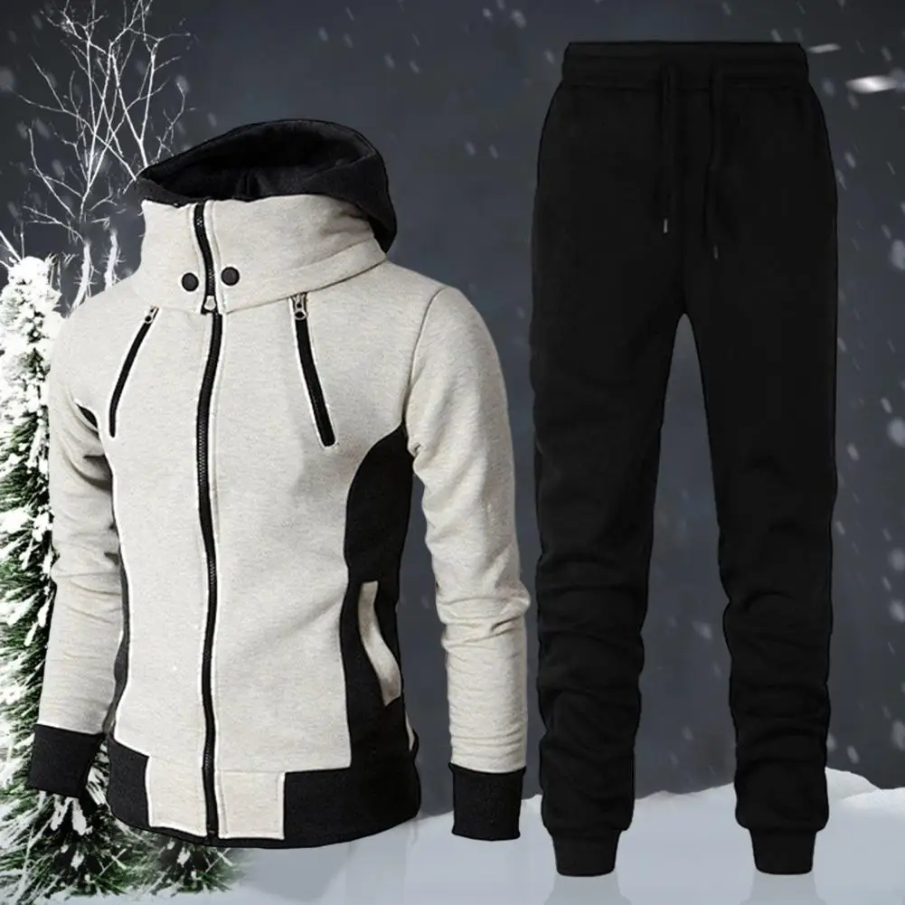 

Sweatshirts Pants Suit Pockets Activewear Cold Proof Ribbed Cuff Hoodie Ankle Tied Pants Hoodie Sweatpants for Vacation