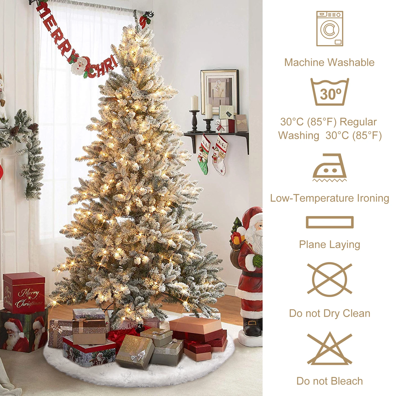 Белая Юбка Для Рождественской Елки Роскошное Искусственное Мех С Серебряными