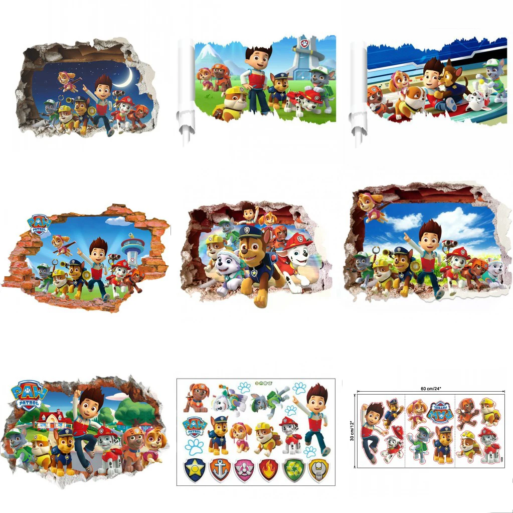 

Hot Cartoon 3D Paw Wall Stickers For Kids Rooms Boys Girls Children Home Decor Creative Wall Decals DIY Vinyl Mural Art Patroled