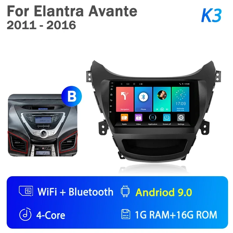 

Автомагнитола 12 Din на Android для Hyundai Elantra Avante I35 2011 2012 2013 2014 2015 2016 мультимедийный плеер GPS навигация Стерео DVD
