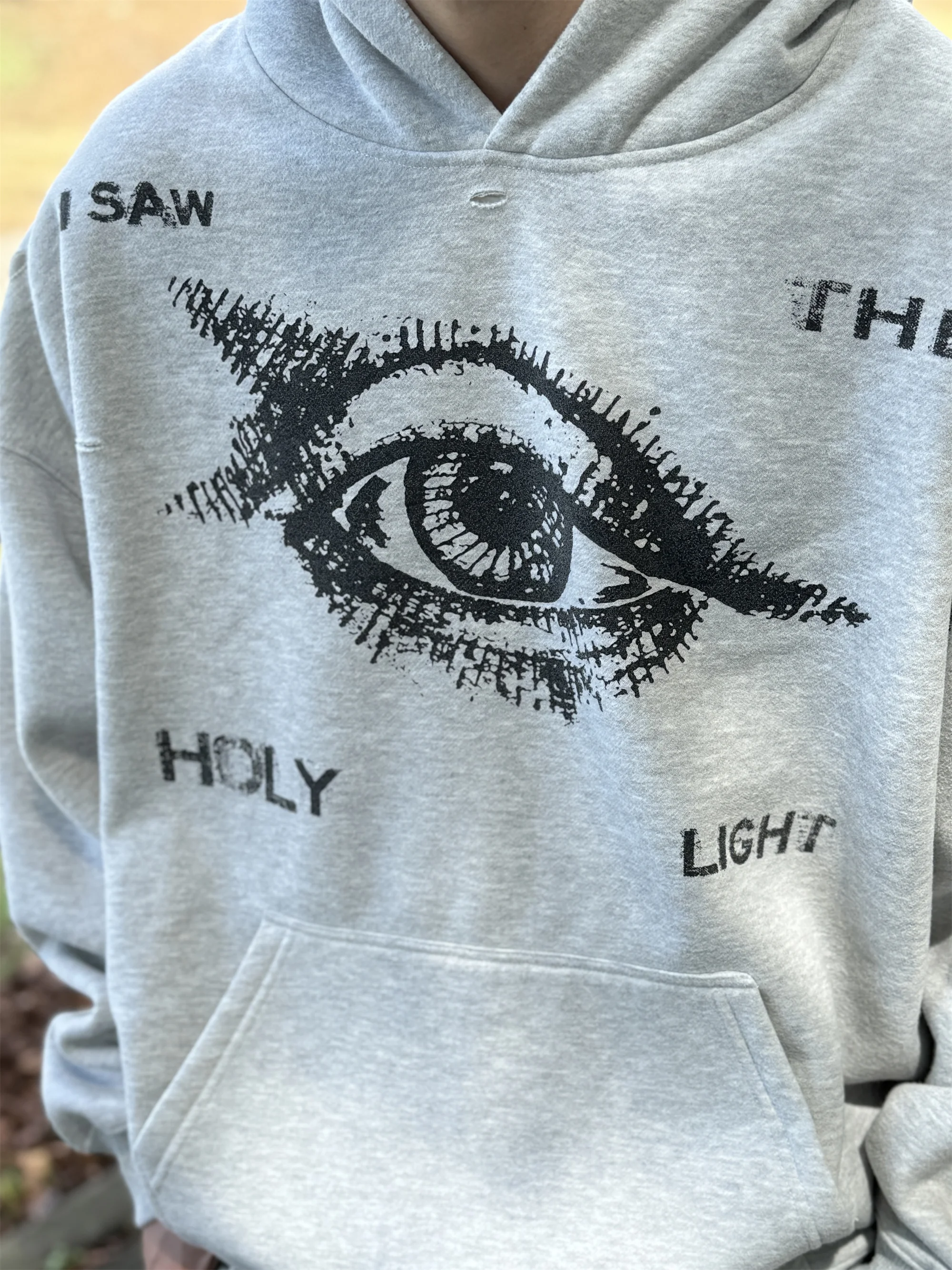 24SS винтажный стиль принт с святыми глазами качественный полный хлопок уличный