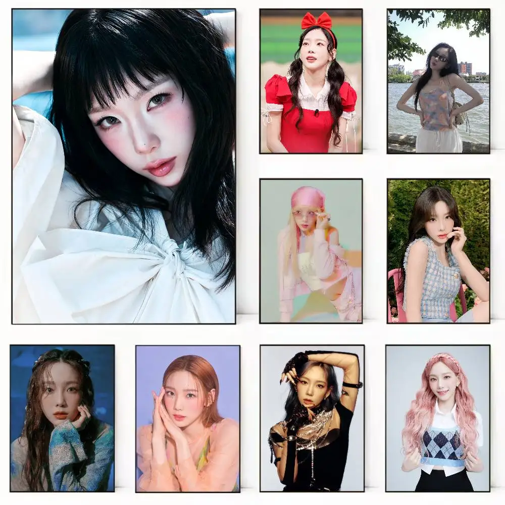 Фото Постер K-POP певицы Ким Т-Тэён, HD качество, настенный декор, ретро-постеры для дома, декор для комнаты, самоклеящиеся №1