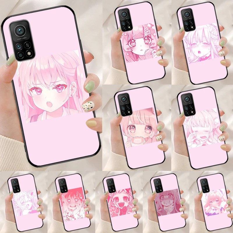 Розовый милый чехол с аниме Loli для POCO X3 Pro F1 F2 F3 M3 M4 GT телефона Xiaomi 11T 10T Mi 11 Lite